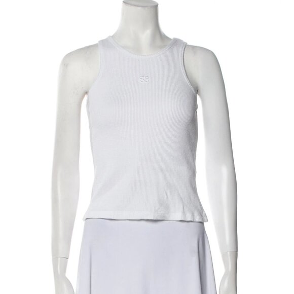 SANDRO White Waffle Knit Tank XS/Small Like-New - Picture 2 of 7